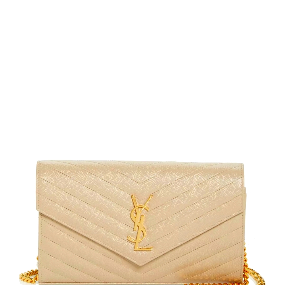 Saint LaurentMonogram Quilted Leather Chain Wallet
